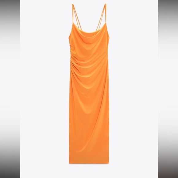 NWT Zara dress with draped neckline - Picture 2 of 7